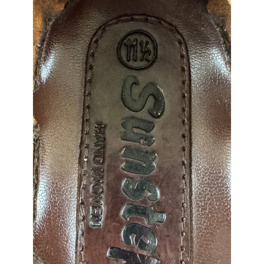 Sunsteps Hand-Woven Leather Loafers Shoes Men Sz 11.5 Brown Preppy Boho